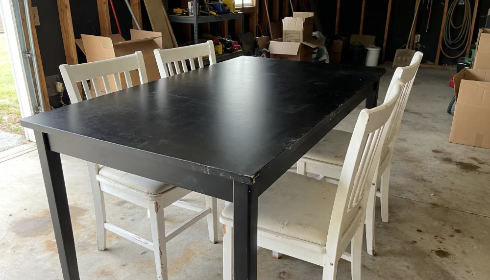 Black Dining Set with 4 Chairs - фото 1