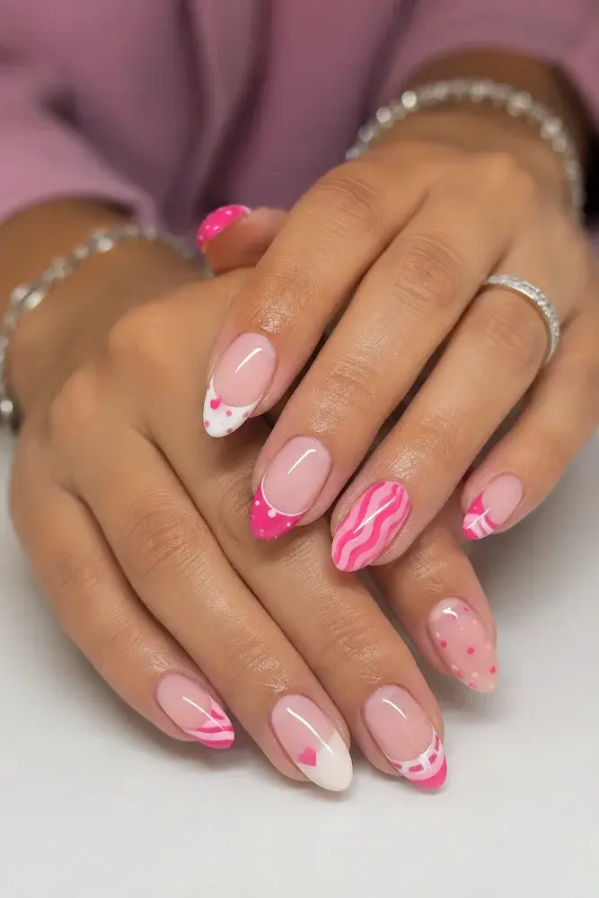 Candy Pink Nail Polish for Dotted French Manicure Designs - фото 2