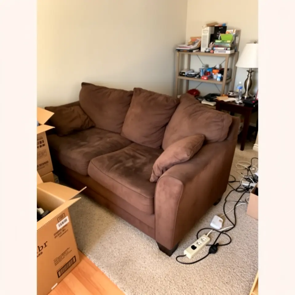 Brown Couch, Solid Frame and Soft Cushions, Moving Sale - фото 1