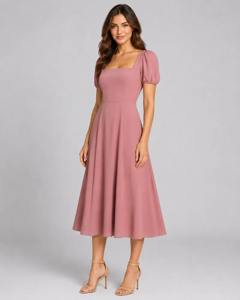 Dusty Rose Midi Dress | 6 Photos + Video Demo - фото 2