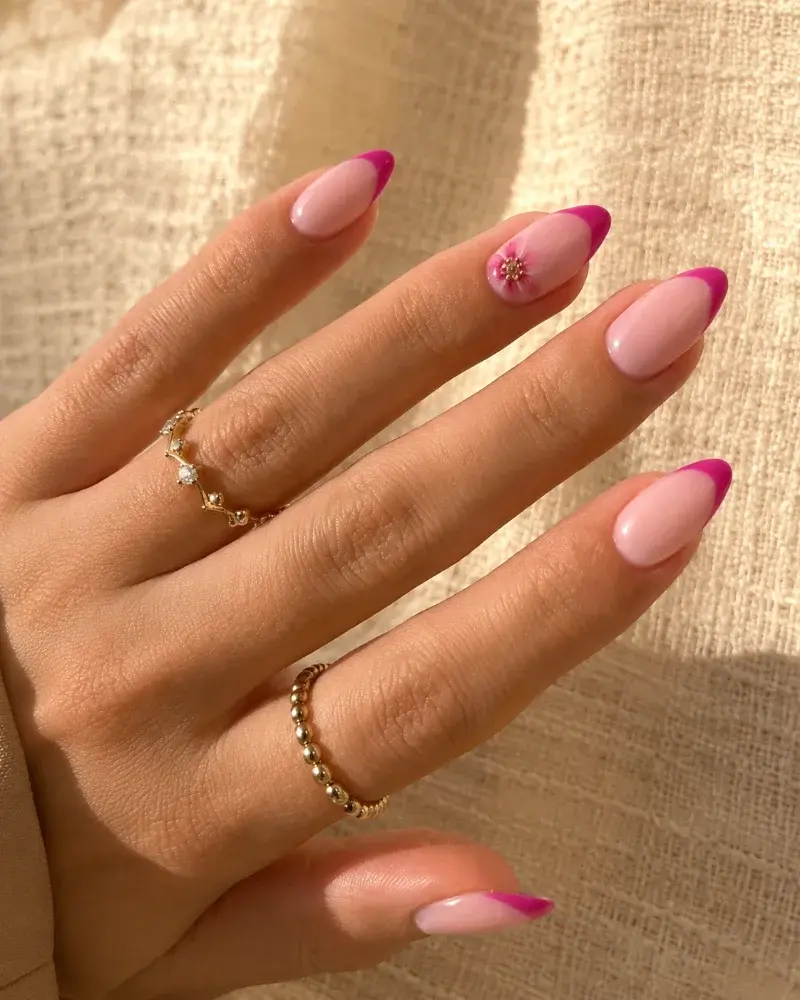 Fuchsia Detail Gel Polish for Floral French Tip Manicures - фото 5