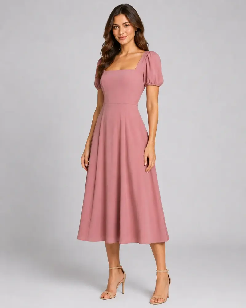 Dusty Rose Midi Dress | 6 Photos + Video Demo - фото 3