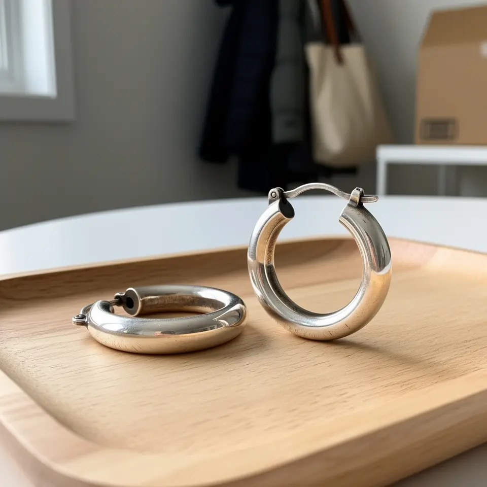 Sterling silver hoop earrings for sale in Laval - local pickup available - фото 1