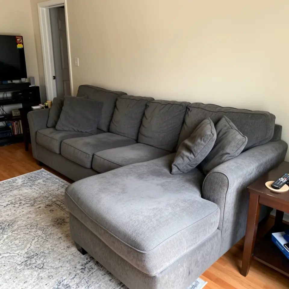 Gray Sectional Couch, Good Used Condition, Ready To Use - фото 1