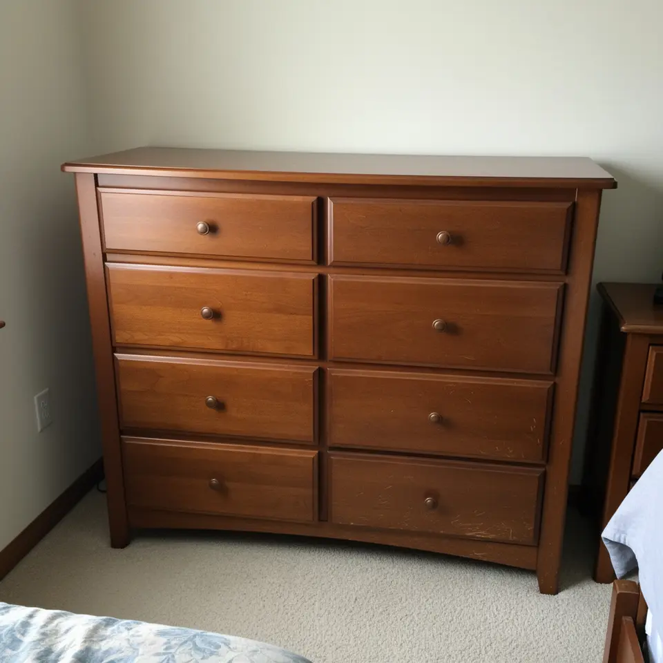 Solid Wood Dresser, Used but Sturdy - фото 1