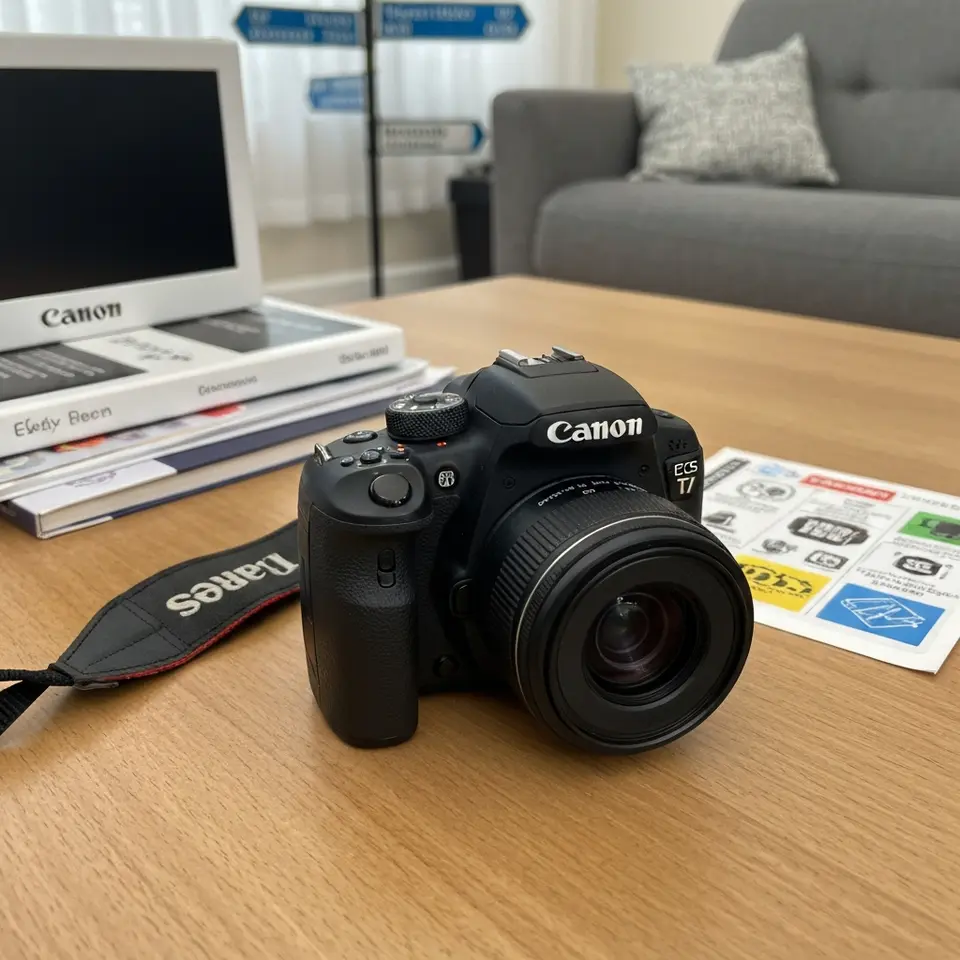 Canon EOS Rebel T7 DSLR Camera Kit, Solid Pre-Owned Shape - фото 1
