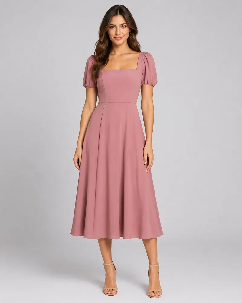 Dusty Rose Midi Dress | 6 Photos + Video Demo - фото 1