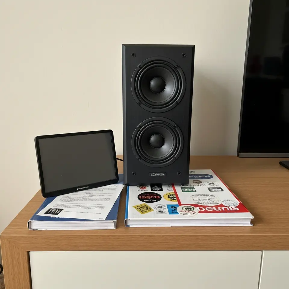 Pair of bookshelf speakers in oak finish, well looked after - фото 1