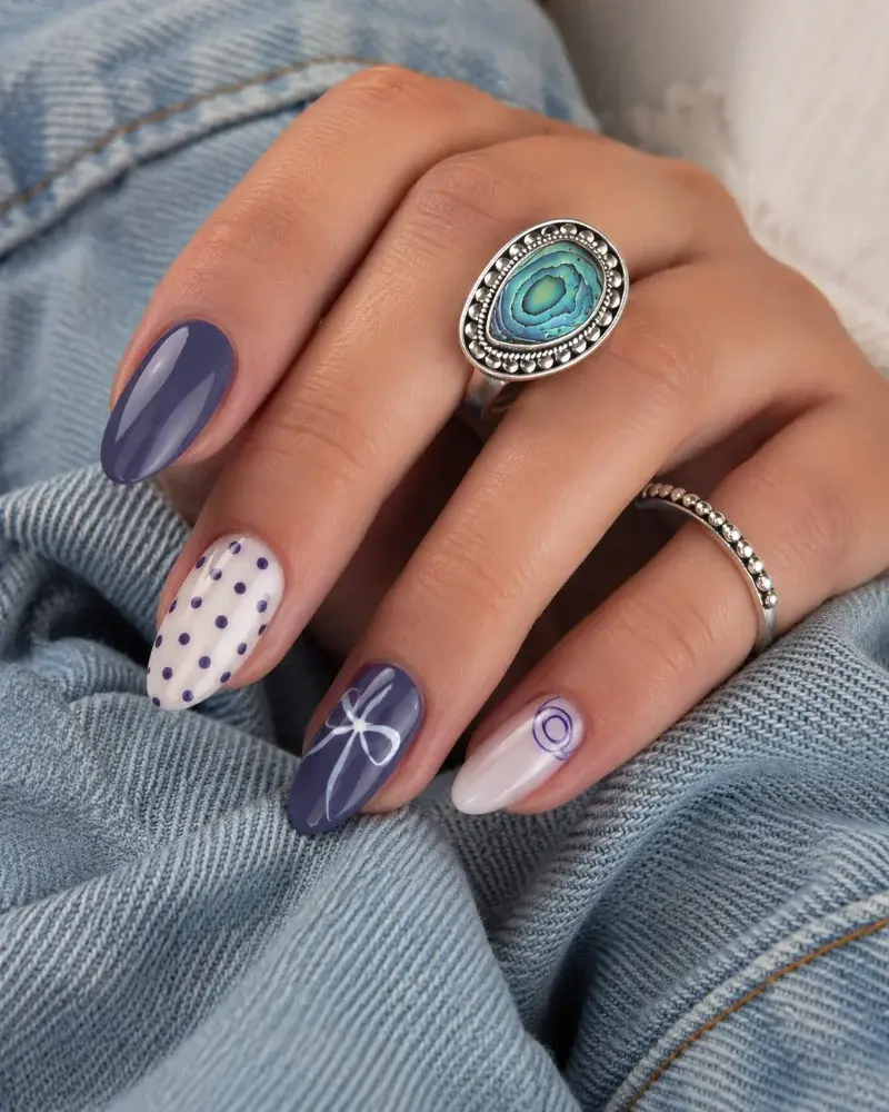 Periwinkle Blue Nail Polish for Bow and Dot Nail Art - фото 1