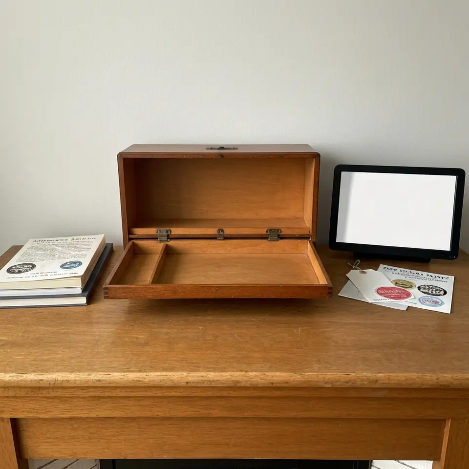 Early 1900s Wooden Sewing Box with Lift-Out Tray - фото 1