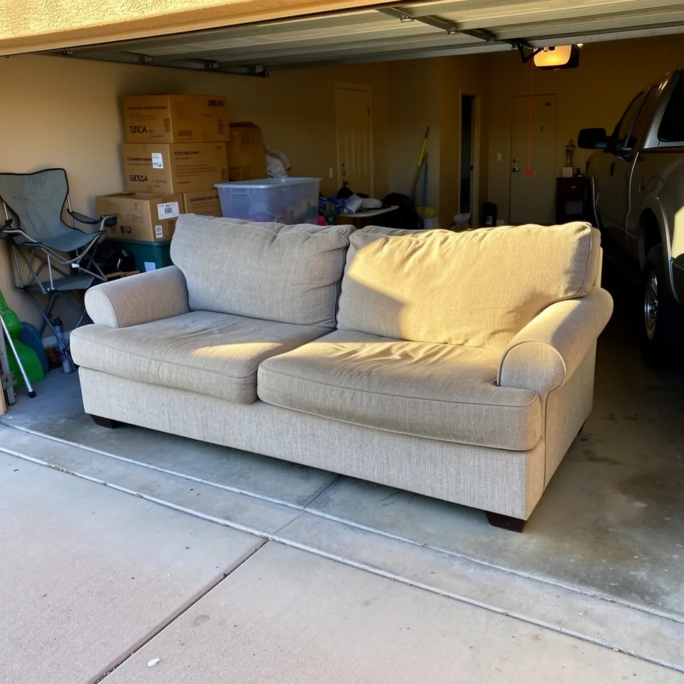 Neutral Fabric Sofa, Smoke-Free Home, Light Use - фото 1