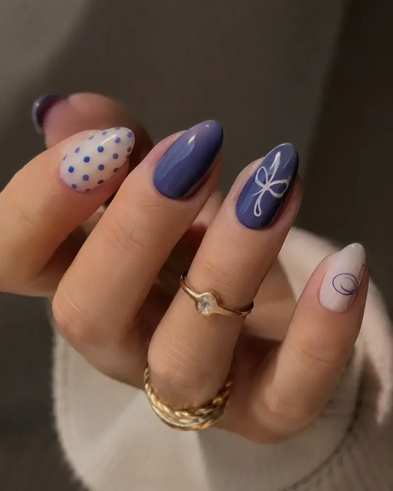 Periwinkle Blue Nail Polish for Bow and Dot Nail Art - фото 5