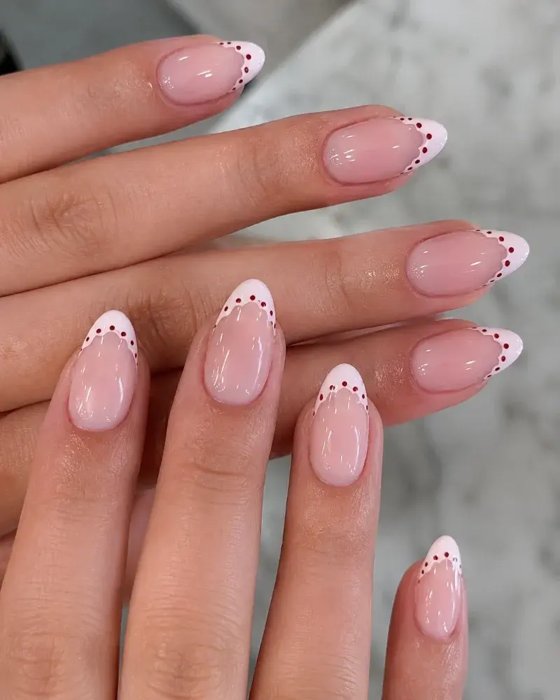 Burgundy Nail Art Polish for Dotted French Tips - фото 3