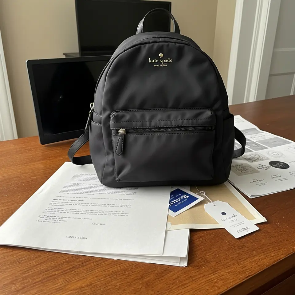 Clean Kate Spade Nylon Backpack, Navy - фото 1