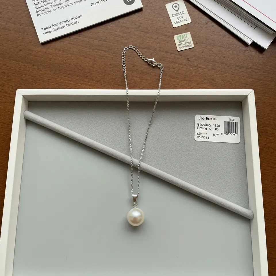 Sterling Silver Pearl Pendant Necklace 18 Inch - фото 1