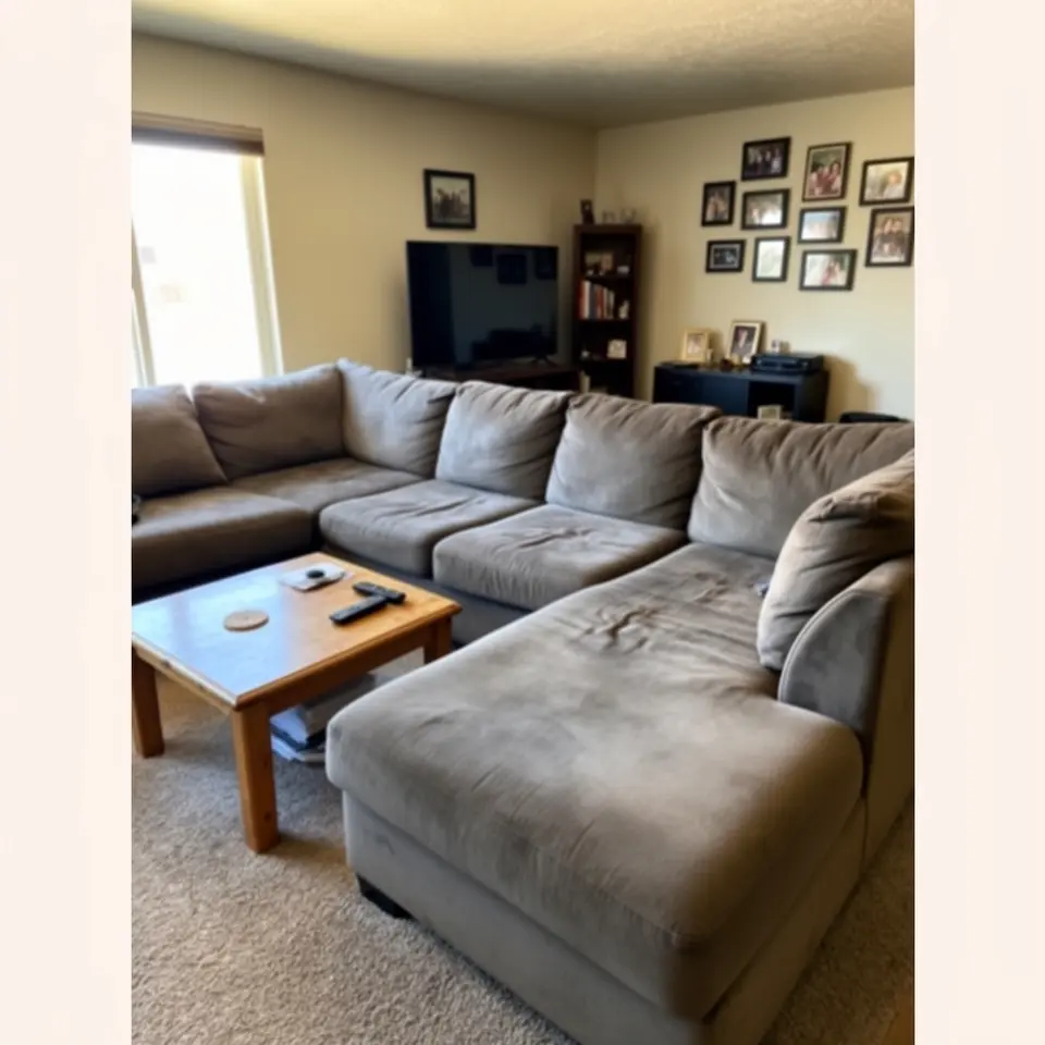 Large Sectional Sofa, Moving Sale, Works Fine - фото 1