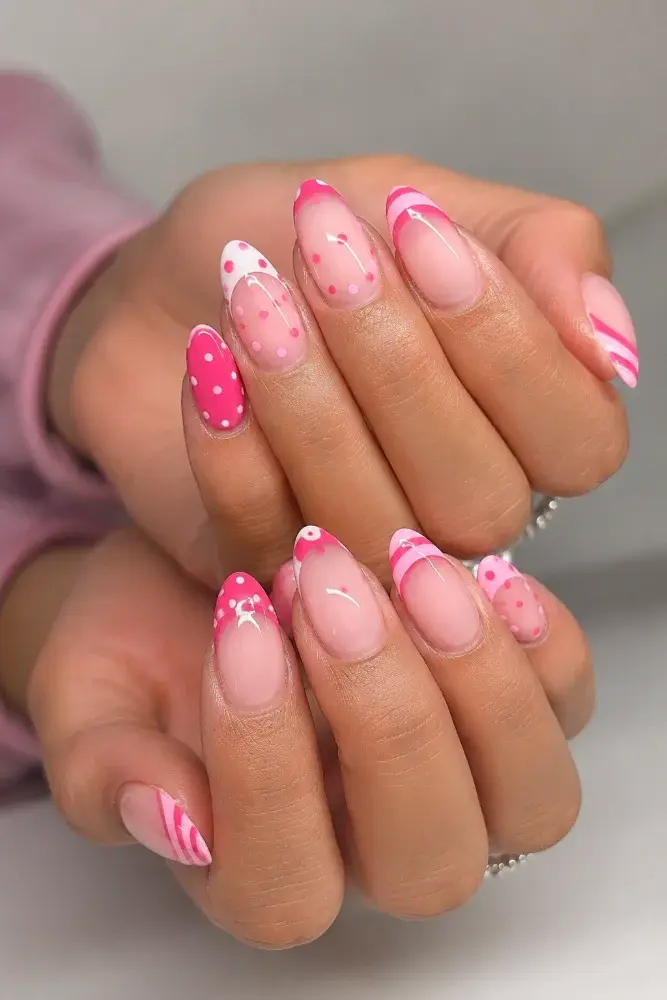 Candy Pink Nail Polish for Dotted French Manicure Designs - фото 5