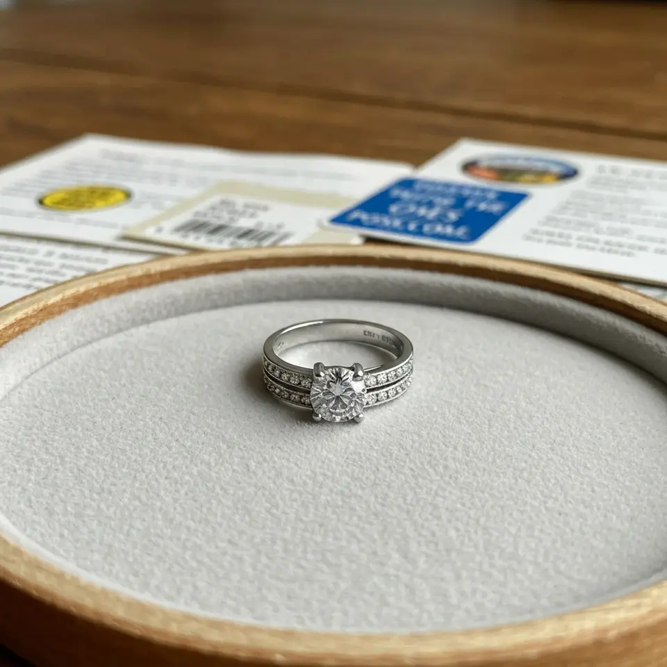 10K White Gold Diamond Band Size 6.5 - фото 1