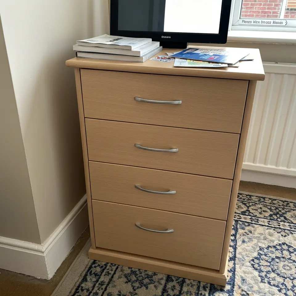 Modern TV unit with storage drawers, good used condition - фото 1