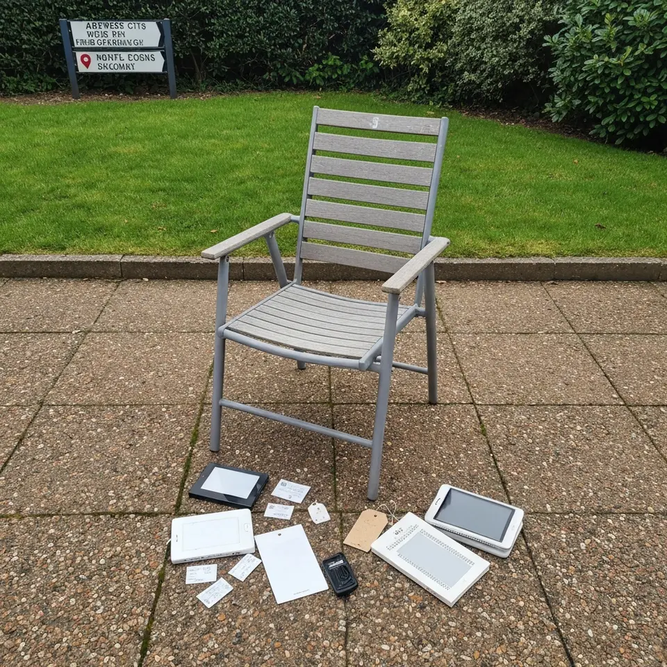 Garden table and four chairs, available now - фото 1