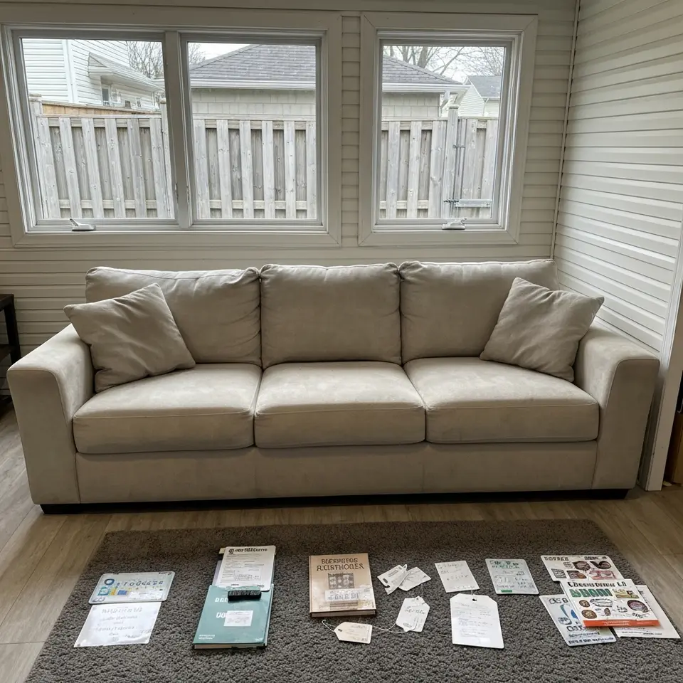 Sectional couch with chaise, local pickup - фото 1