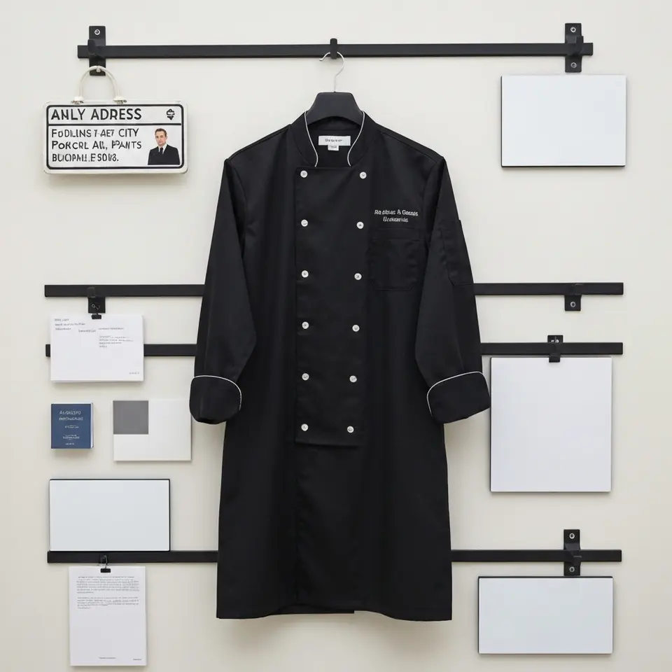 Chef Coats and Black Kitchen Pants Bundle Large - фото 1