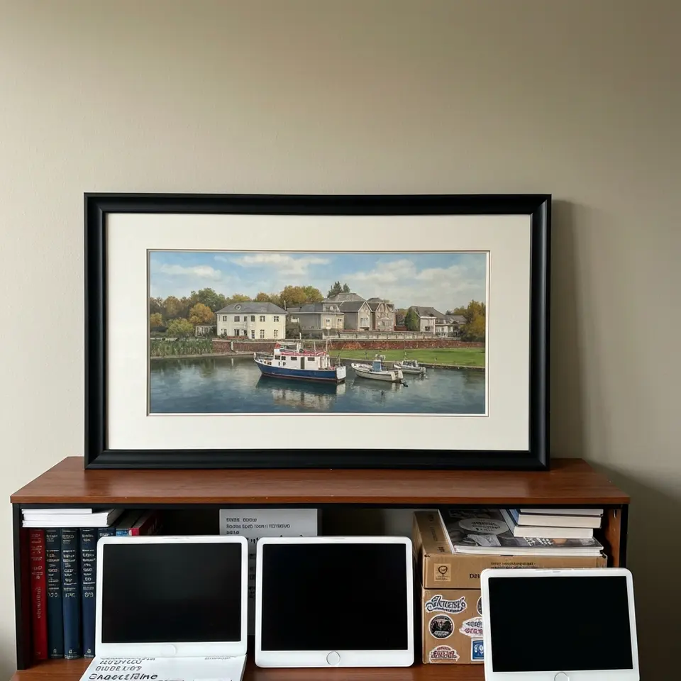Framed canvas wall art, home clean-out - фото 1
