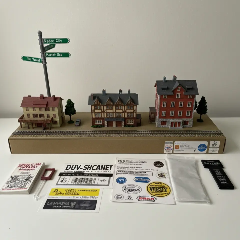 HO Scale Model Railroad Buildings and Scenery Lot - фото 1