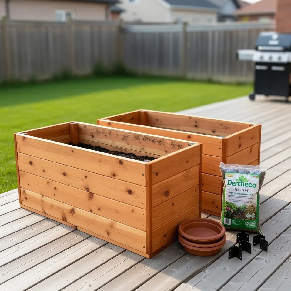 Cedar planter boxes pair for sale in Laval - ready for local pickup - фото 1