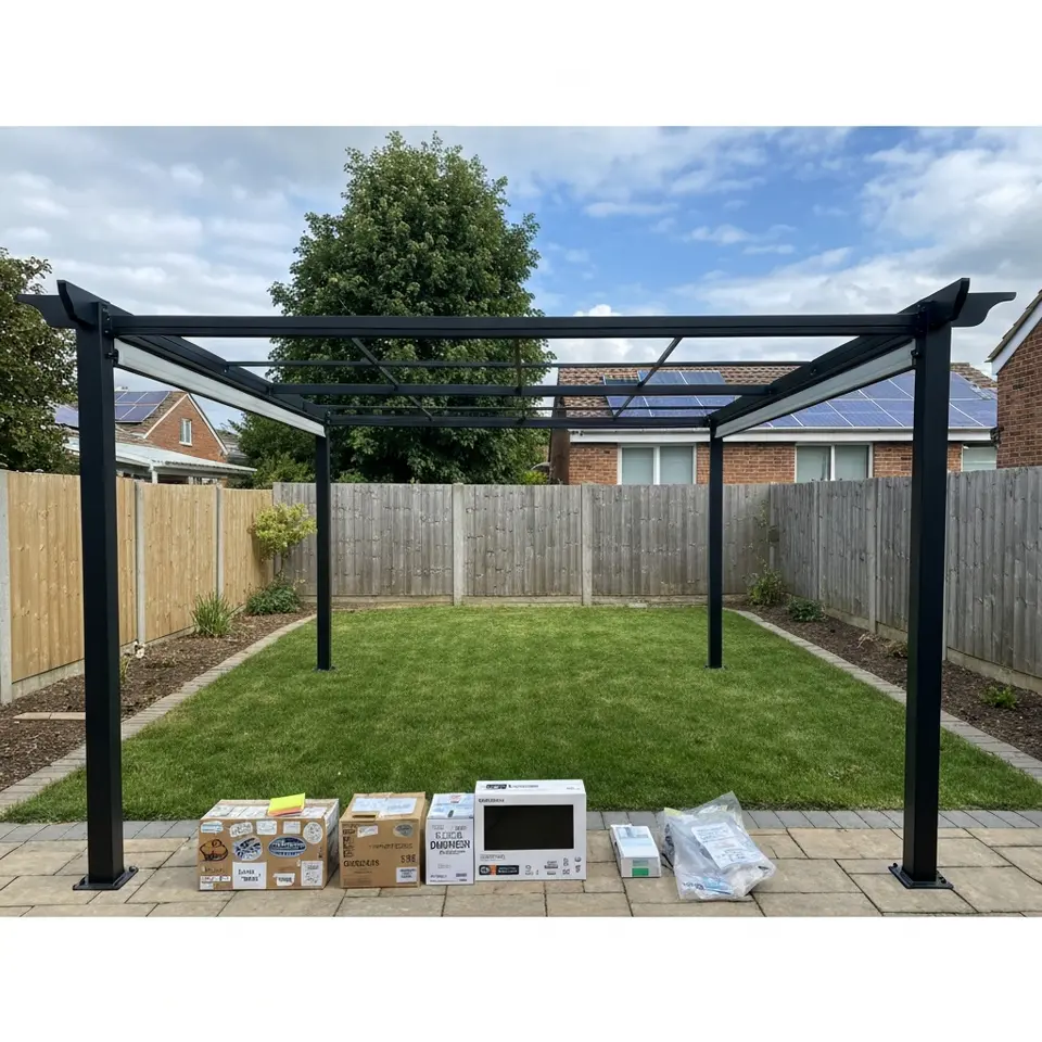 10 x 12 Pergola Frame with Retractable Canopy - фото 1