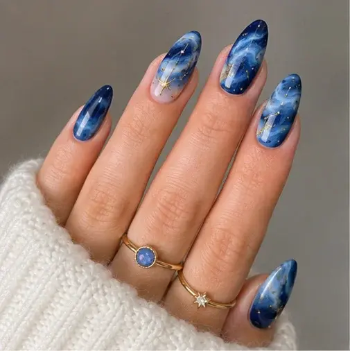 Sapphire Blue Nail Polish for Smoky Marble Nail Art - фото 3